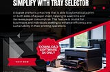 Effortless Duplex Printing: Simplify with Tray Selector