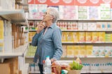 Elderly woman shopping