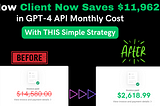 How My Client Now Saves $11,962 in GPT-4 API Monthly Cost