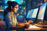 A designer working on a project.