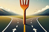 Fork in the road to two distinctive paths
