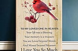 TREND Cardinal to my loved one in heaven poster