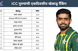 ICC पुरुषांची एकदिवसीय खेळाडू रँकिंग जाहिर, बाबर आझम फलंदाजांच्या यादीत अव्वल