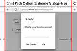 Routing to Angular Material Dialogs