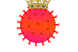 Drawing of COVID-19 surface with crown