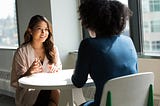 An interviewer interviewing someone for a job