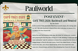 CAFE TRES 2026: Backtrack and Rewind