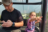 Inside the gondola in Banff