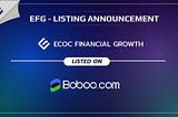 Boboo Has Listed ECOC Financial Growth (EFG)