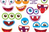 INSTANT Download. Monster smiling face svg cut files.  Cm_8. Personal and commercial use.