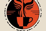 The Amelia Project’s cover art: a phoenix rises out of a steaming cup (no doubt full of cocoa) in a black-and-orange circle. Around the circle, Morse code spells out THE AMELIA PROJECT.