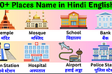 Places Names in Hindi and English — सभी स्थानों के नाम हिन्दी और अंग्रेजी में