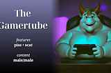 Title card: A chubby goat playing videogames in a dark room, beside the story name and details: “The Gamertube. Features: piss, scat. Content: male/male.”