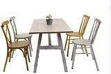 Metal dining table and chair