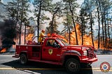 New Jersey Forest Fire Service truck fighting a fire
