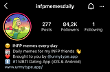 Top 25 biggest MBTI accounts on Instagram (Feb 2021)