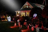 House decorated for Halloween