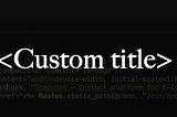 How to make custom page title in Phoenix Framework