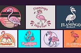 Pink Flamingo Logo. Vibrant Bird Illustration for Branding