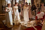 At Queen Charlotte of Metzenburgh’s Debutante Ball, Prudence takes a turn for the worse and faints at the the feet of the footman which is handy, because he is, after all, a foot man. Showing clearly that pride and prejudice does come before a fall.