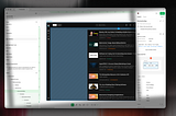Figma canvas showing the Bookmarker app links view captured as editable layers. The left panel shows the React component tree including SidebarProvider, BookmarkerApp, Sidebar, and BookmarkListItem components. The right panel shows layer properties including padding, width, and height values.
