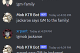 !gm-family, !kiss, and Increasing Community Engagement Via Discord