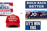 Montage of GOP and Democratic slogans