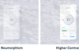 Cataracts: Neumorphism vs Higher contrast interface — higher contrast is easier to see
