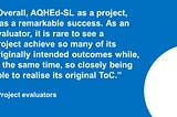 Project evaluation finds AQHEd-SL a “remarkable success”