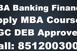 MBA in Banking and Finance Admission