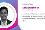 Meet Safijur Rahman, Safuvest Community Manager