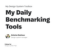 🧰 My design system toolbox : Benchmarking