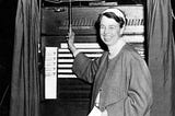 Eleanor Roosevelt in a voting booth in 1932.