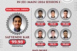 Satyendu Kar from ODM Public School Secures the State Topper Spot for the JEE Mains 2024
