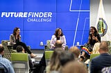 Deputy Secretary Cindy Marten and Assistant Secretary of OCTAE Amy Lloyd on stage at Future Finder Challenge event.