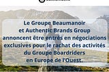 Le groupe breton Beaumanoir va racheter les activités de Boardriders en Europe