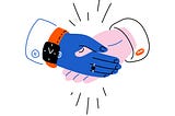 Two shaking hands on the picture