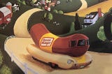 Author’s photo of an Oscar Mayer Wienermobile poster