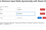 Add or remove input fields dynamically with react js