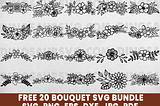 Free Floral Bouquet SVG Bundle Hand Lettered Cut File