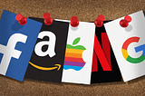 Logos of Facebook, Amazon, Apple, Netflix, and Google