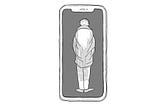 Illustration of a man standing inside a phone by Nicolas Backal.