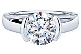 Round Movado diamond in a platinum setting