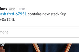 New StackKey alerts via Slack.