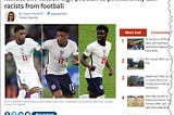 Newspaper coverage of racism in football