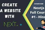 Create Website with Nextjs/Reactjs | Next Js tutorial in Hindi 2022