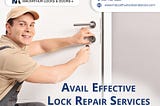 A man is repairing a door lock