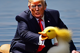 Trump riding a duck (an AI made it happen)