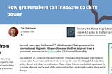 How grantmakers can innovate to shift power