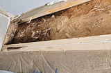 Roof Leak Leading to mold growth on osb sheathing in need of chemical mold remediation